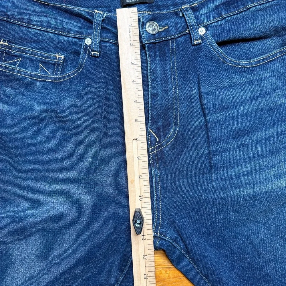 True Religion Men's 34x34 Ricky Jeans Relaxed Straight Blue Dark Wash‎
